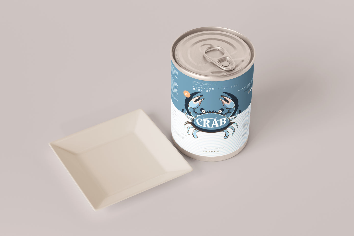 Easy Open Large Food Can Mockup