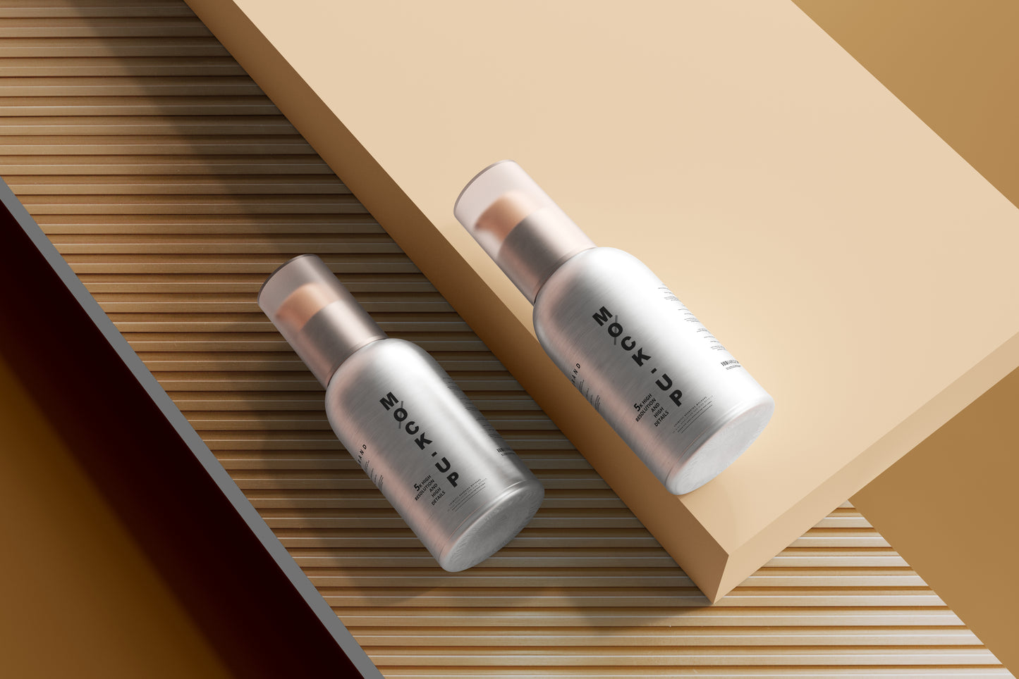 Aluminum Body Cosmetic Spray Bottle Mockup