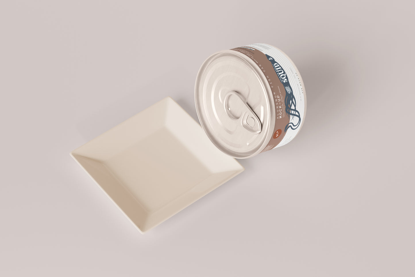 Easy Open Small Aluminum Food Can Mockup