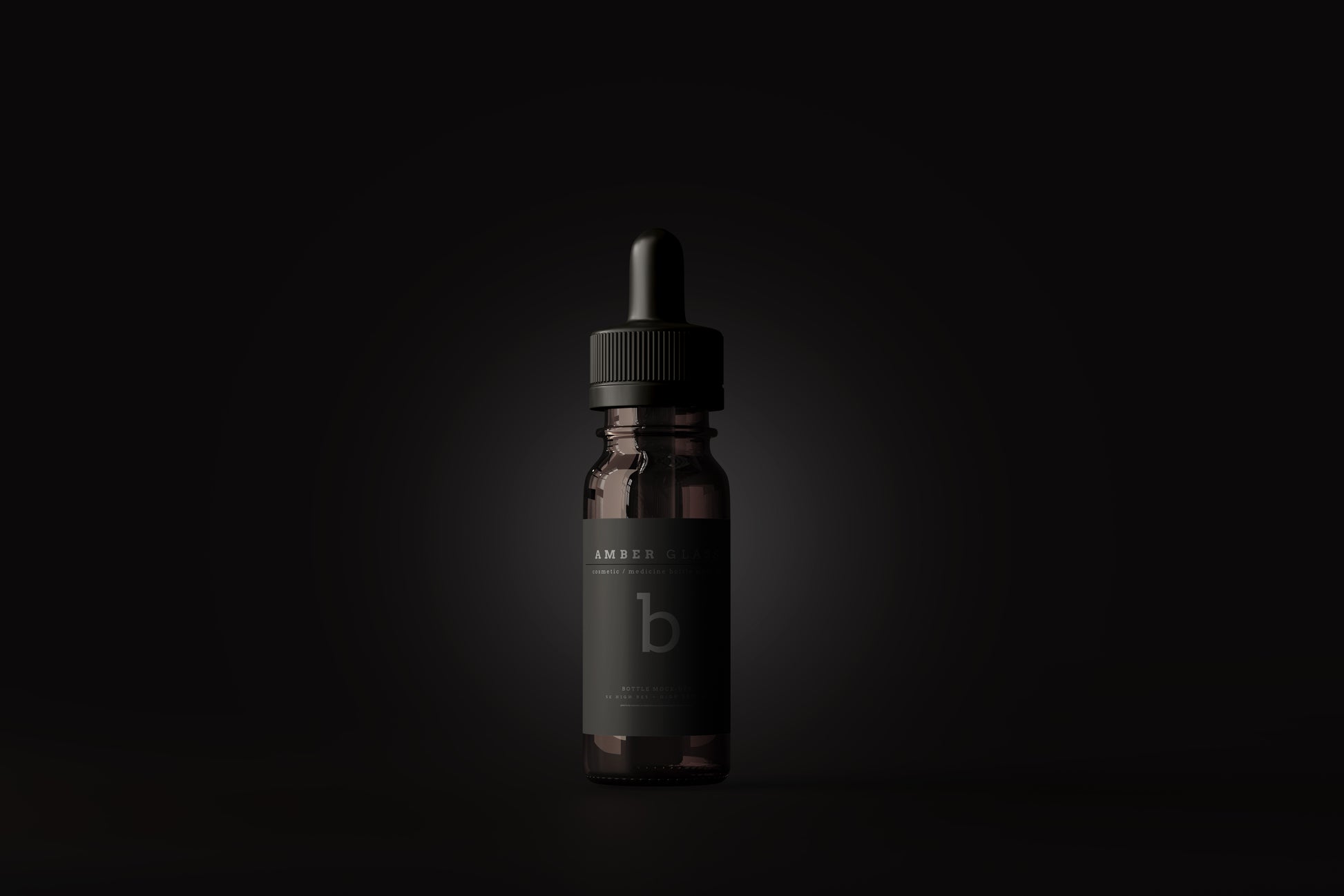 Front Amber Glass Dropper Bottle Mockup — Blank Mockup Item