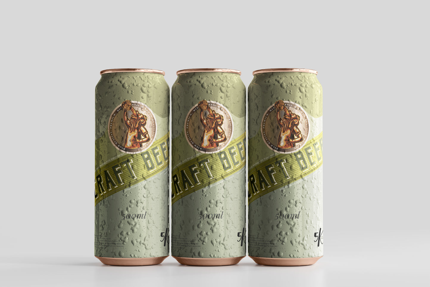 Large Sleek Beer Can Mockup with Condensation Effect