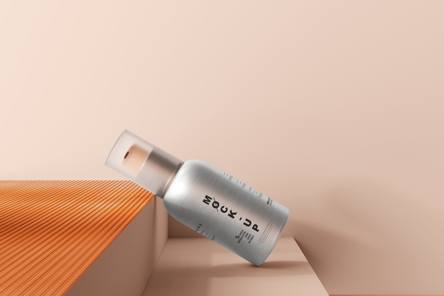 Aluminum Body Cosmetic Spray Bottle Mockup