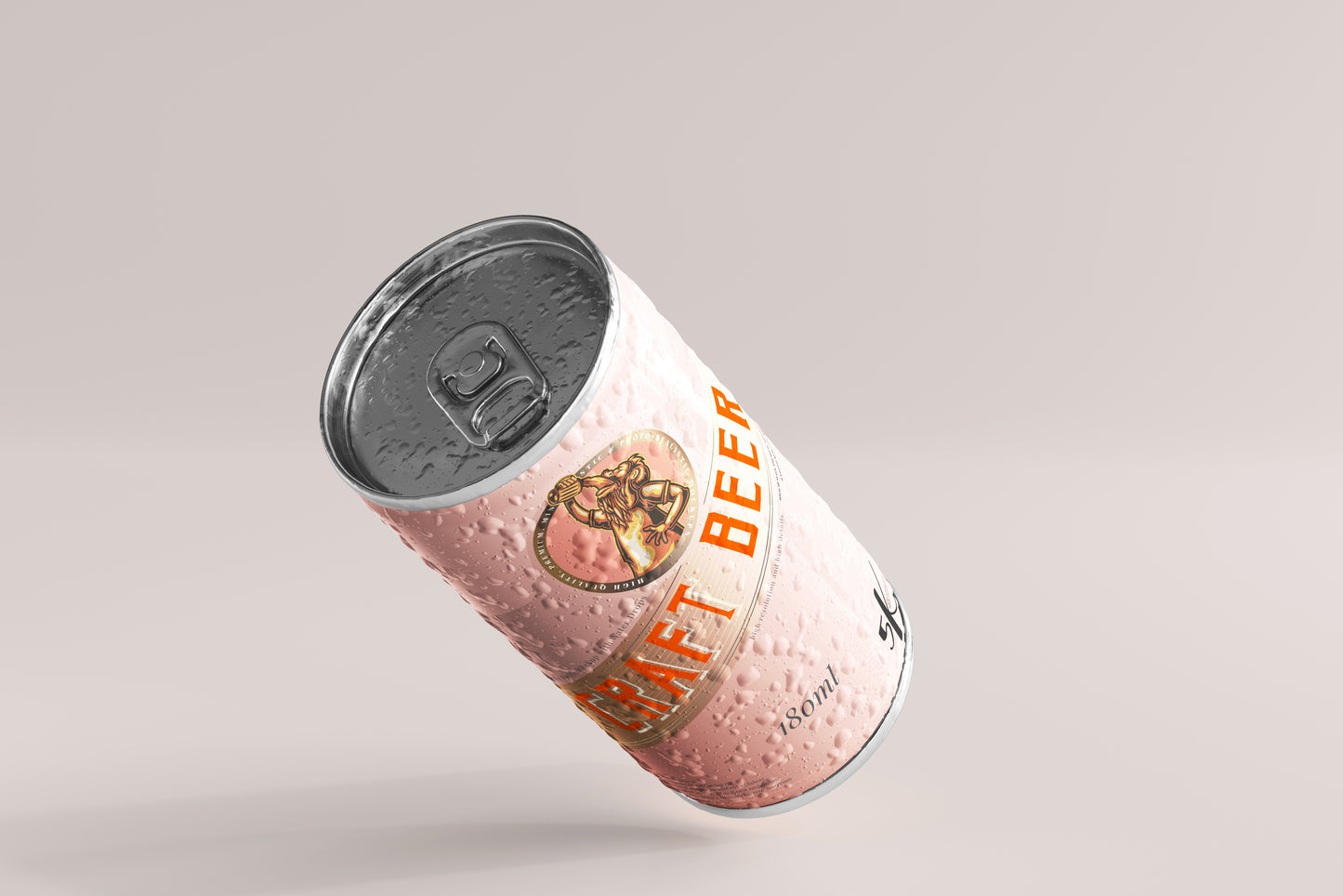 Small Soda or Beer Can Mockup with Condensation Effect