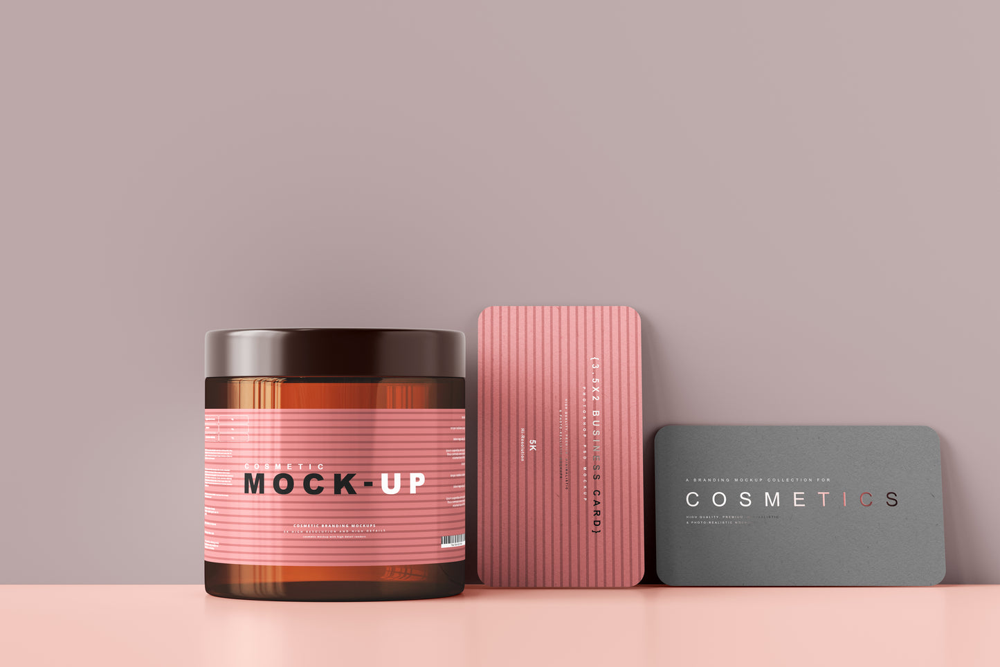 Amber Glass Cosmetic Jar Mockups