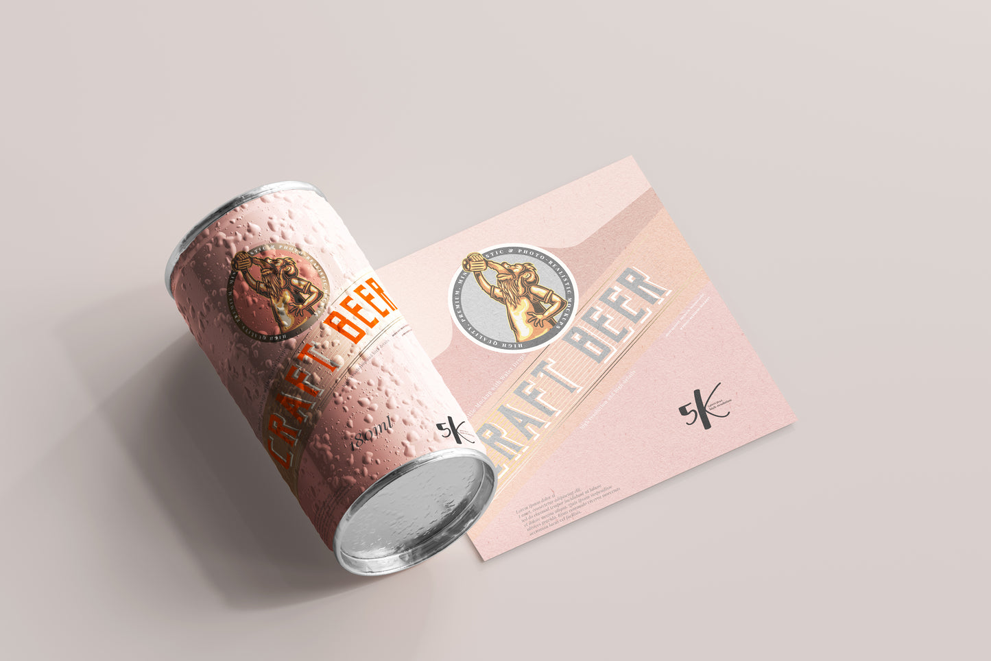 Small Soda or Beer Can Mockup with Condensation Effect