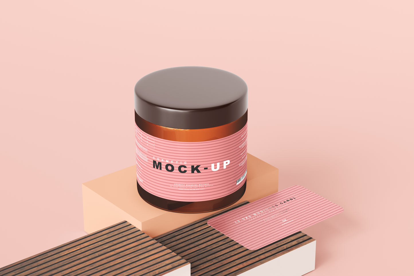 Amber Glass Cosmetic Jar Mockups