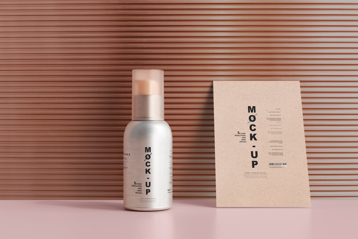 Aluminum Body Cosmetic Spray Bottle Mockup