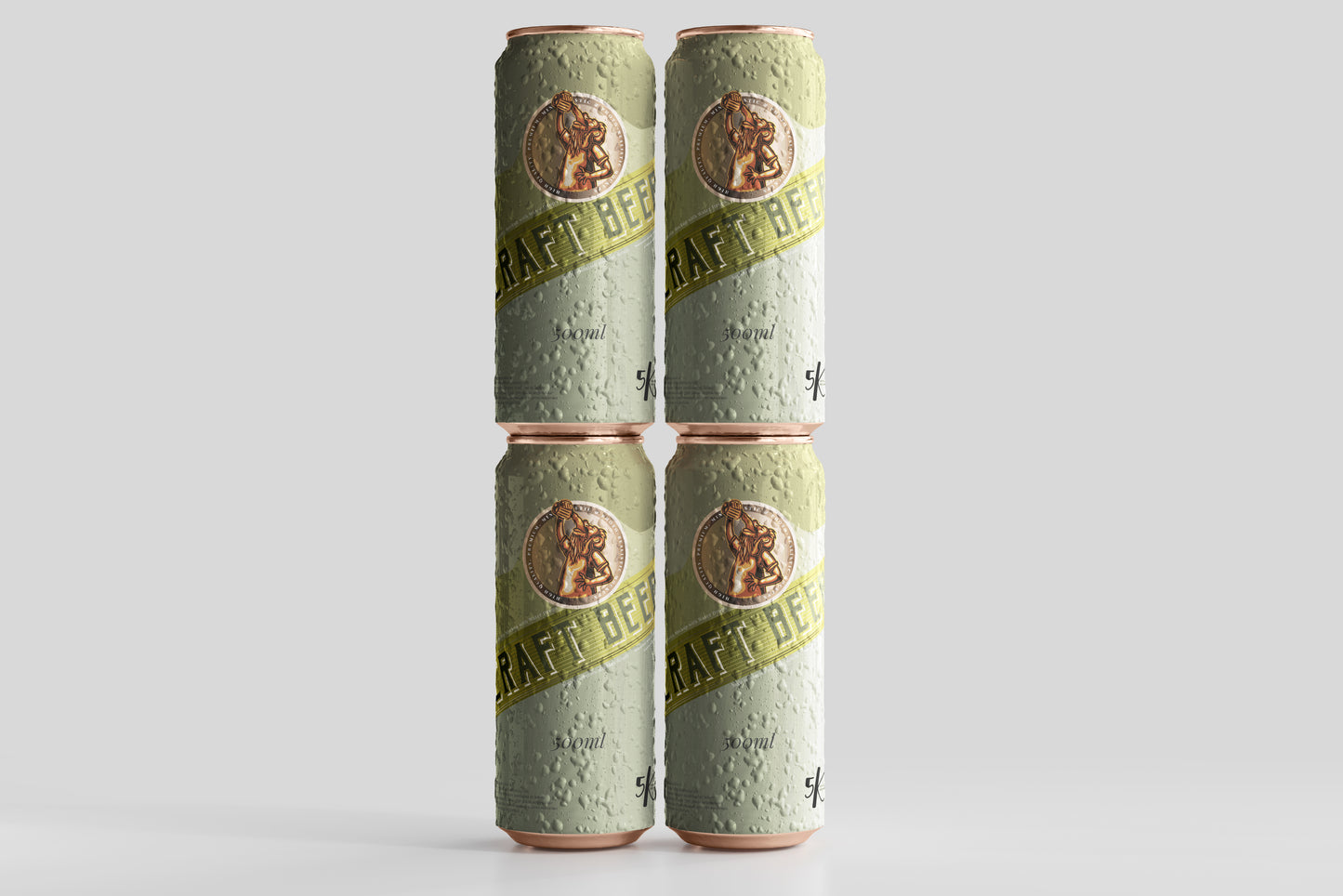 Large Sleek Beer Can Mockup with Condensation Effect