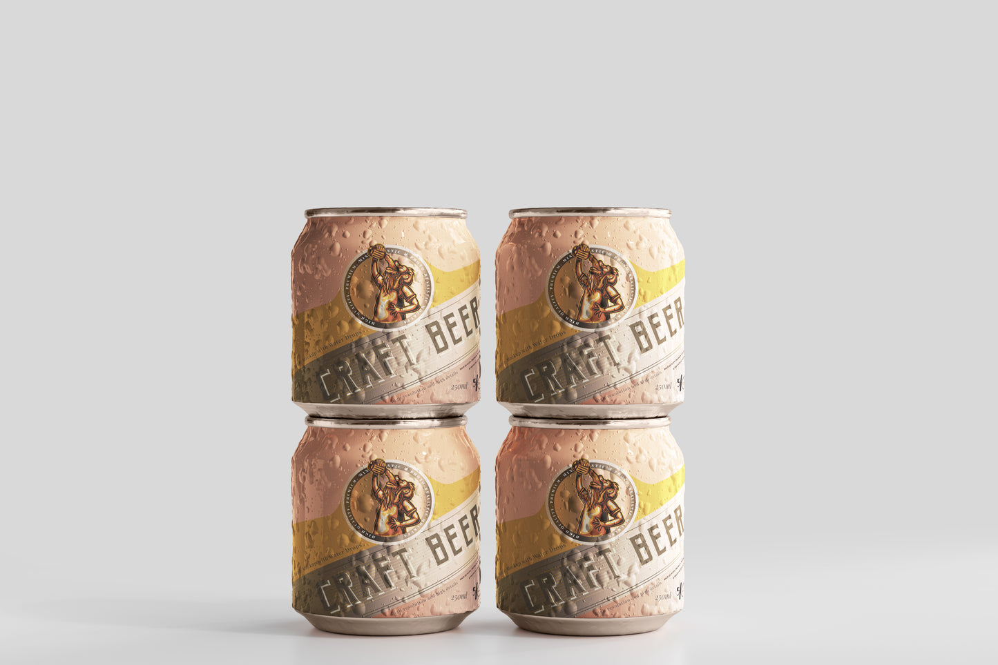 Stubby Beer Can Mockup with Condensation Effect
