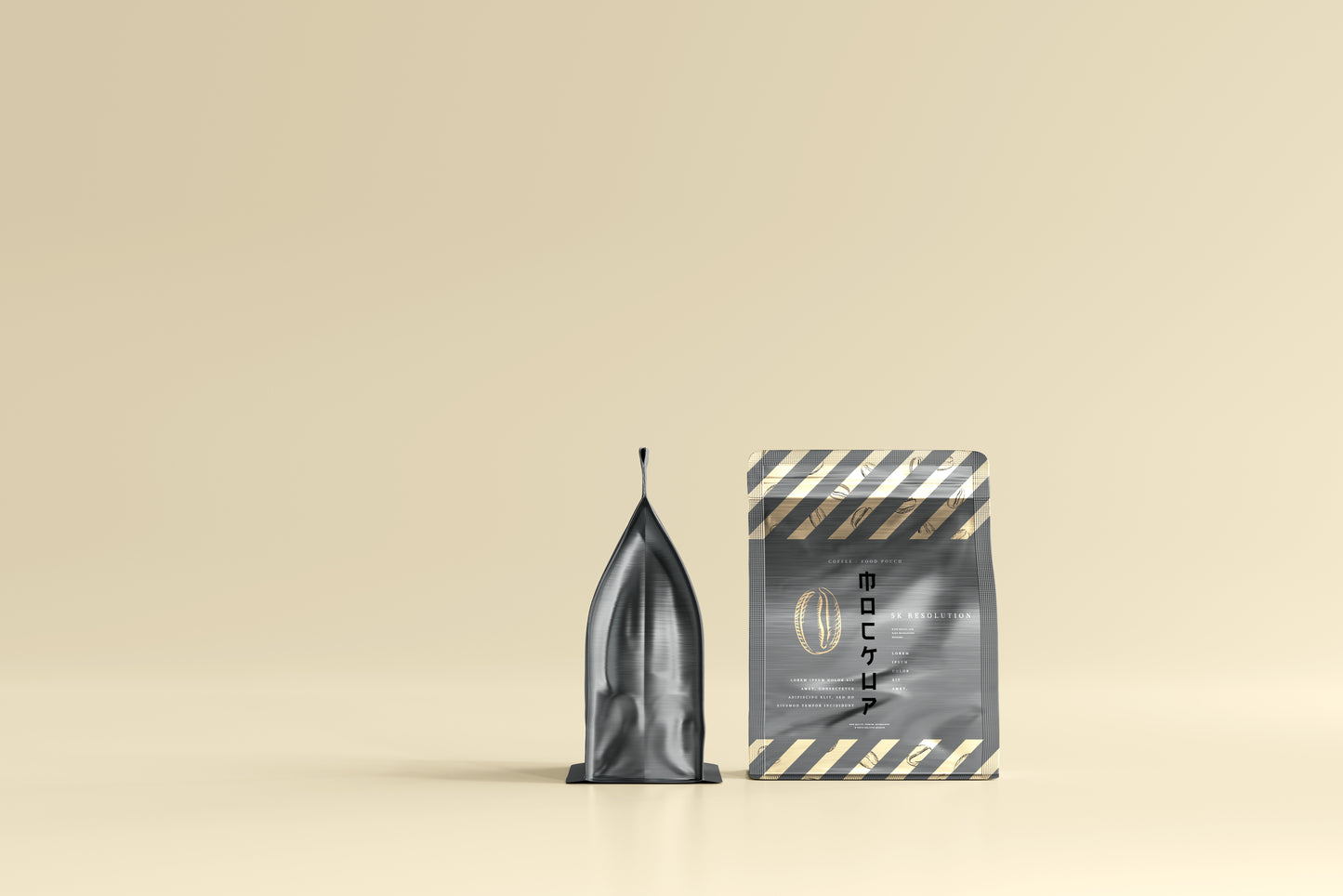 small size coffee bag packaging mockup