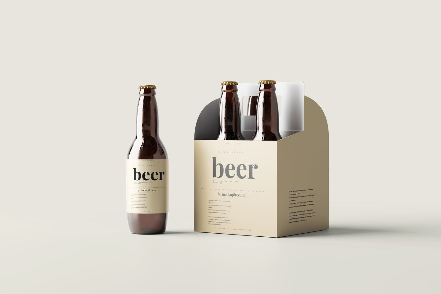 Beer Four Pack Carrier Box Mockups