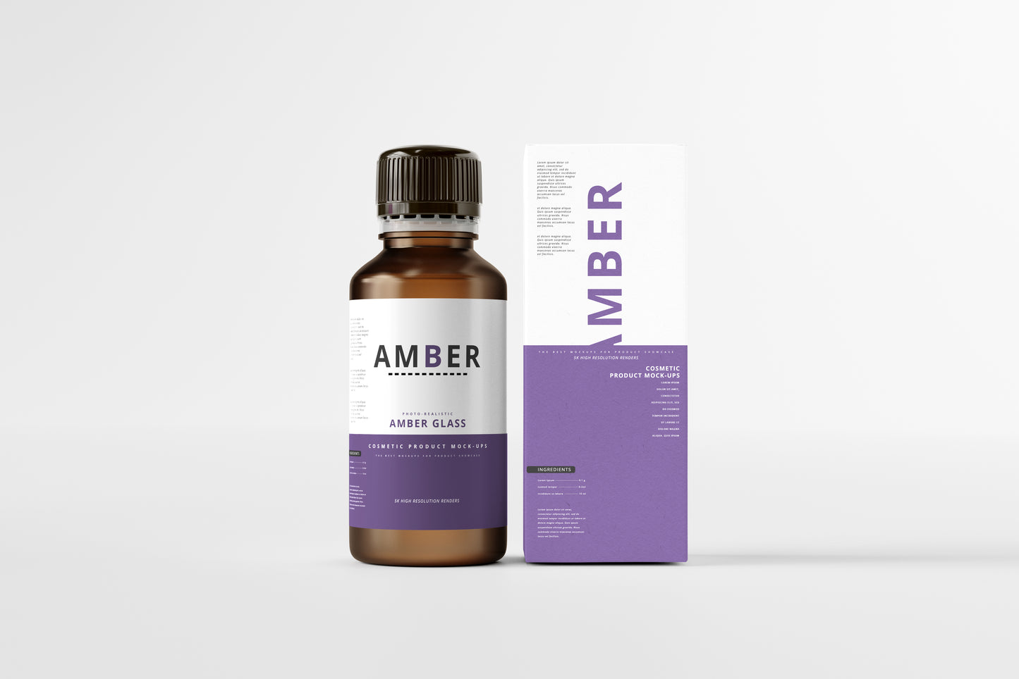 Amber Glass Bottle Mockups