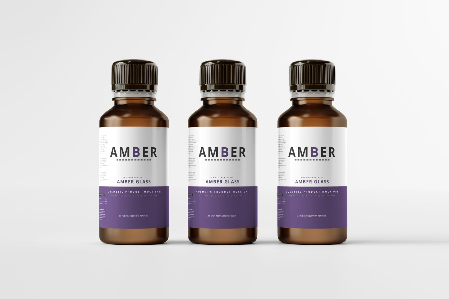 Amber Glass Bottle Mockups