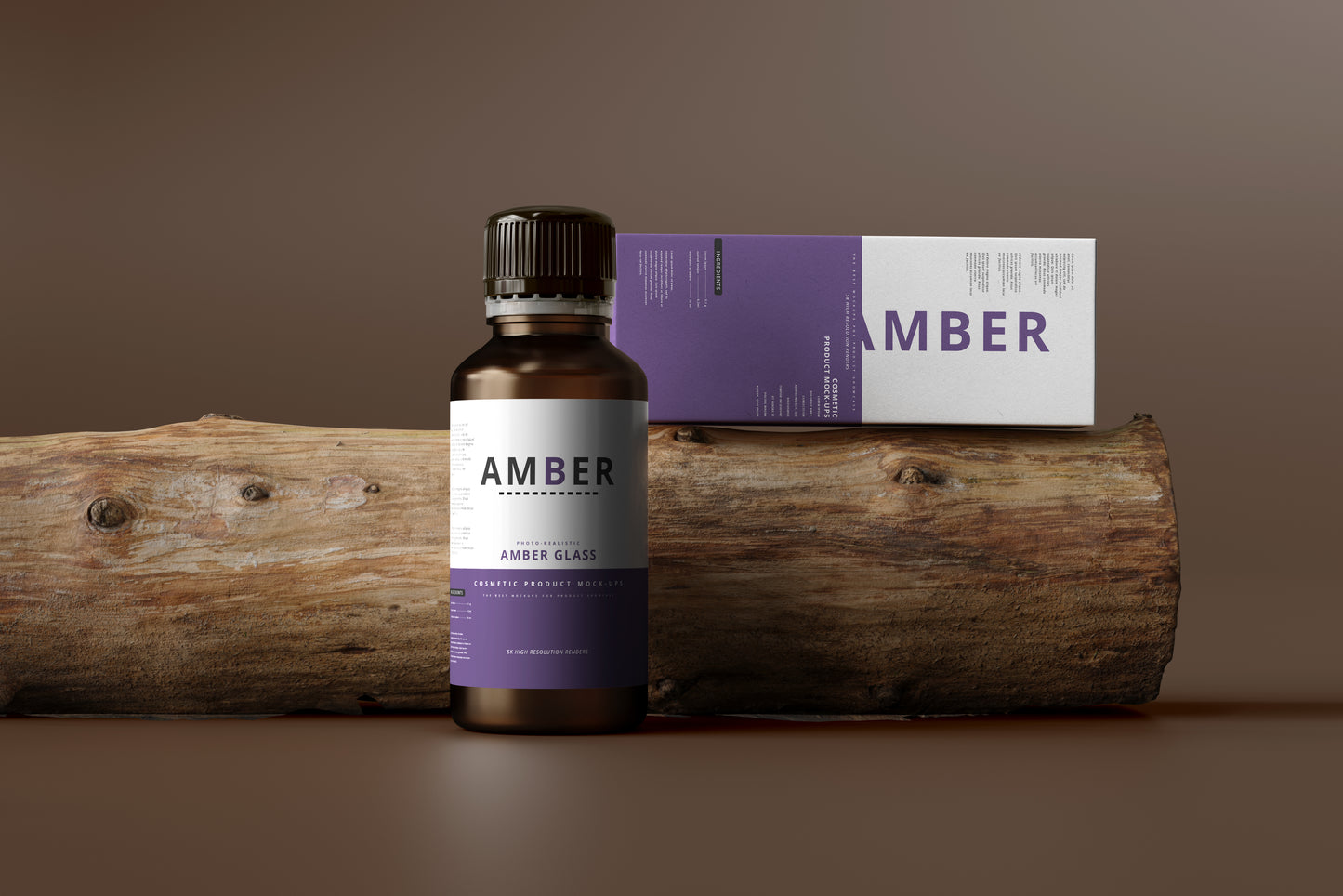 Amber Glass Bottle Mockups