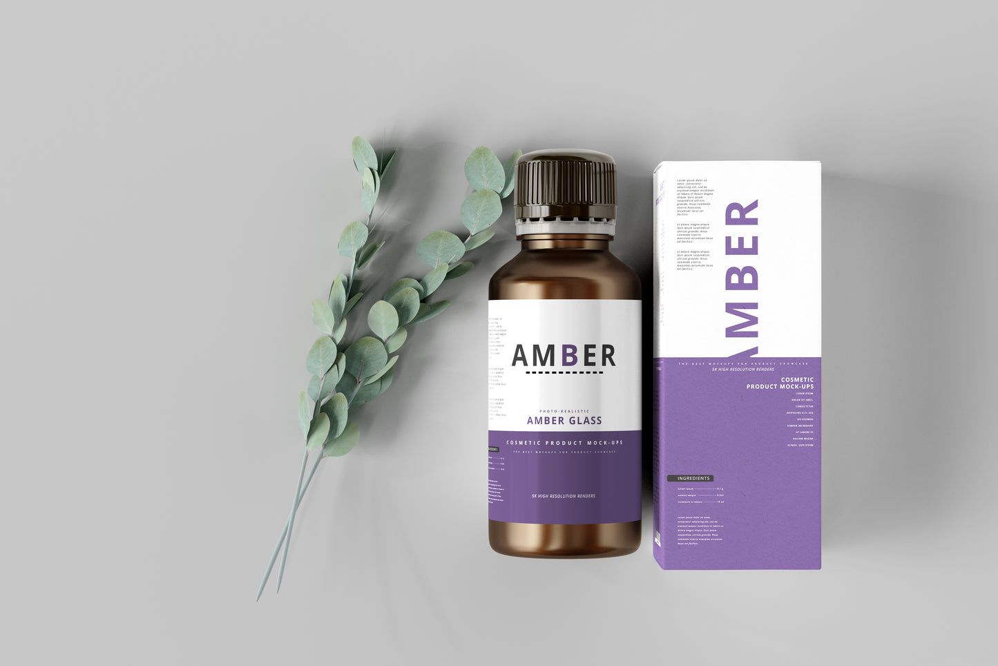 Amber Glass Bottle Mockups