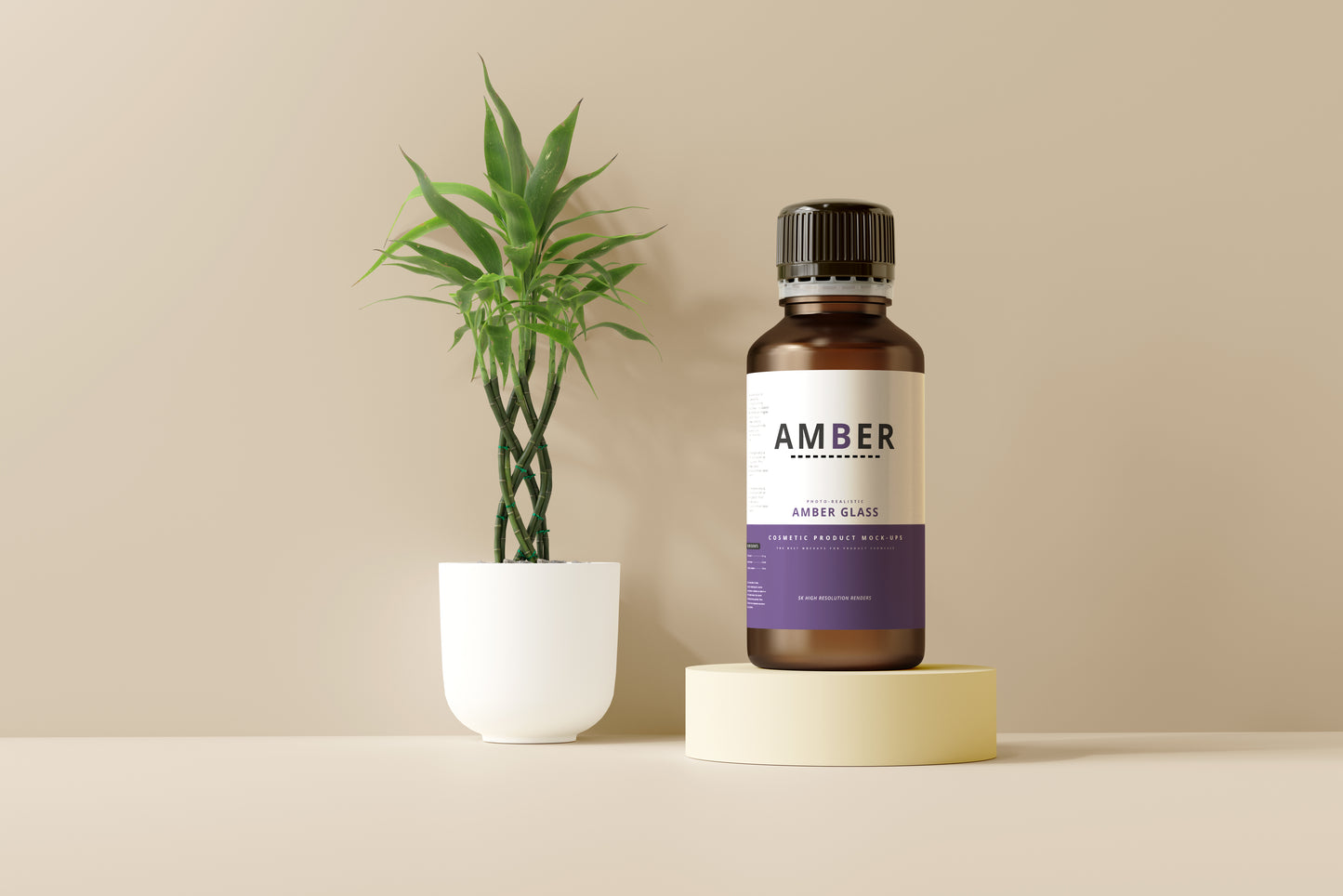 Amber Glass Bottle Mockups