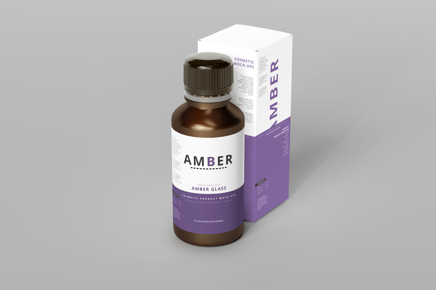 Amber Glass Bottle Mockups