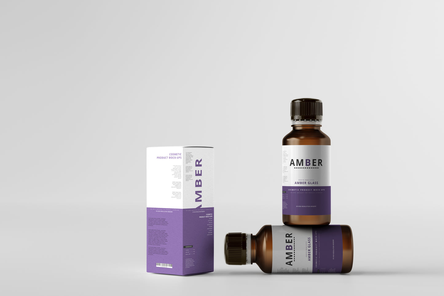 Amber Glass Bottle Mockups