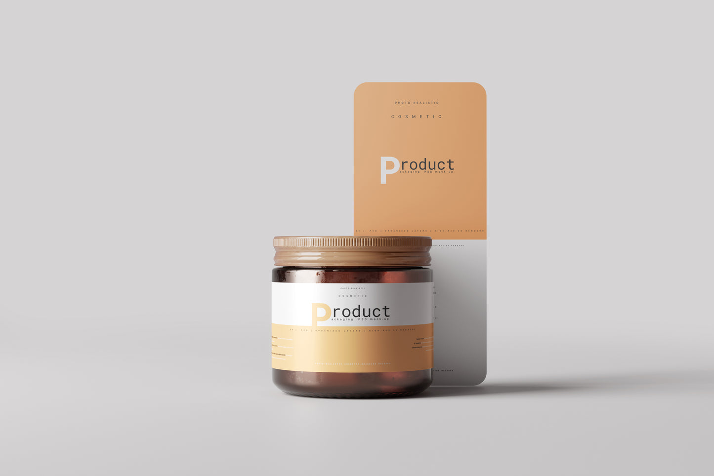 Amber Glass Jar Mockup