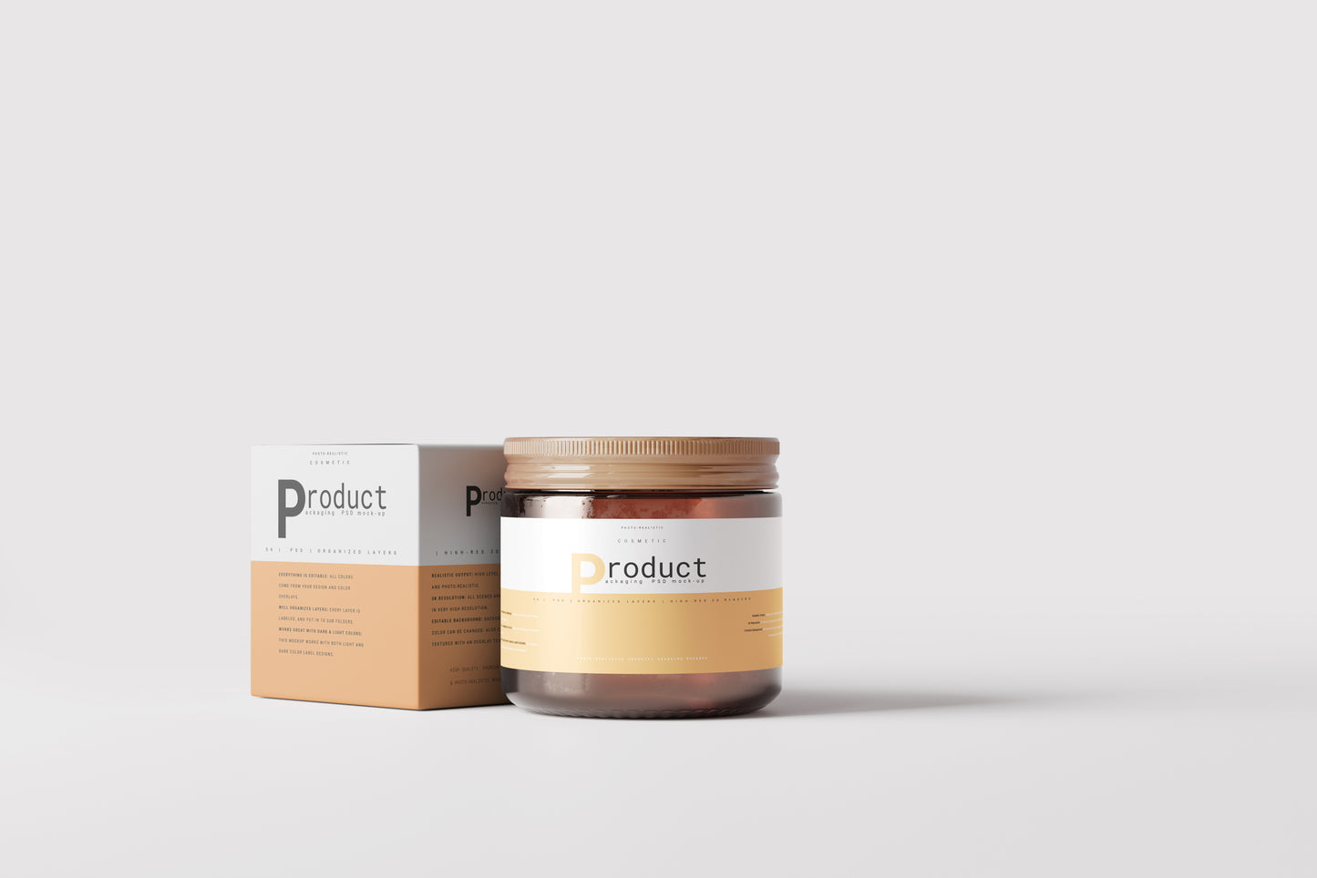 Amber Glass Jar Mockup