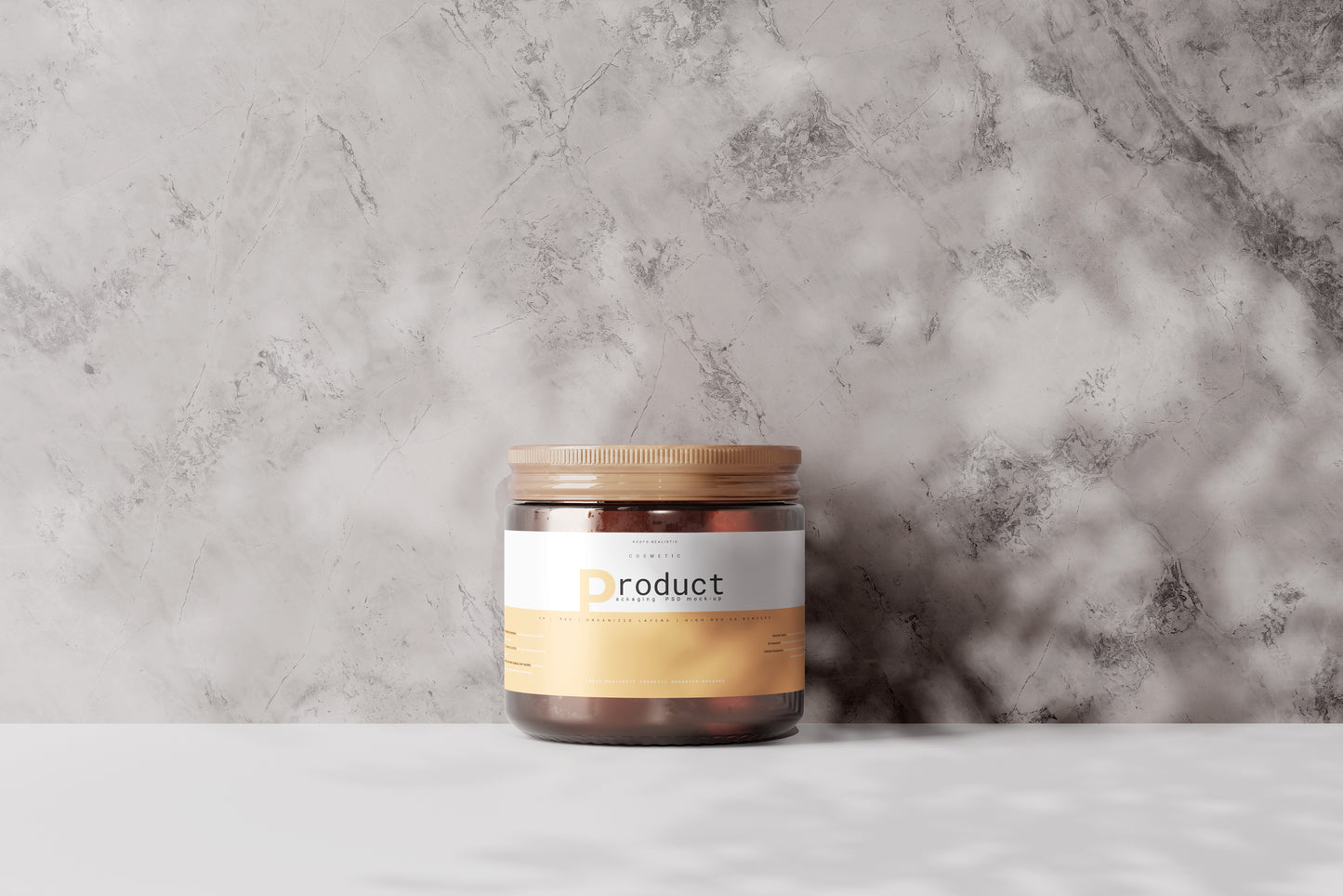 Amber Glass Jar Mockup