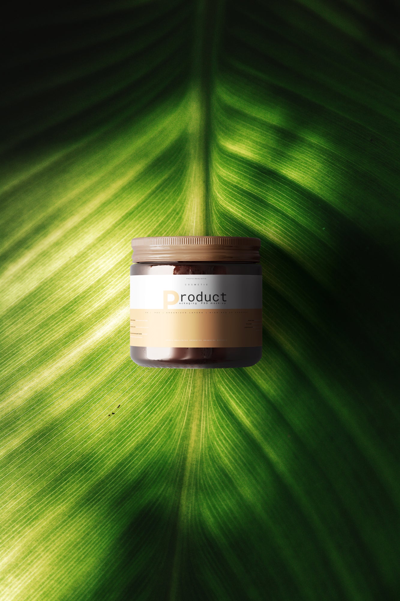 Amber Glass Jar Mockup