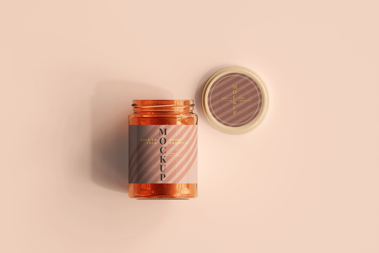 Amber Glass Jar Mockup