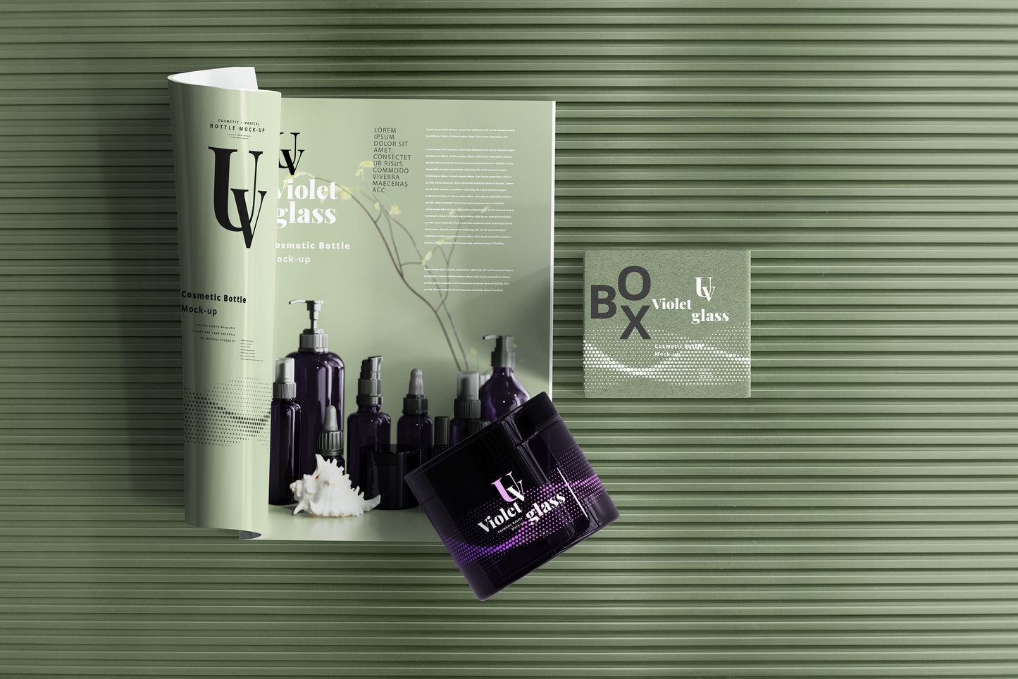 UV Glass Cosmetic Jar Mockups