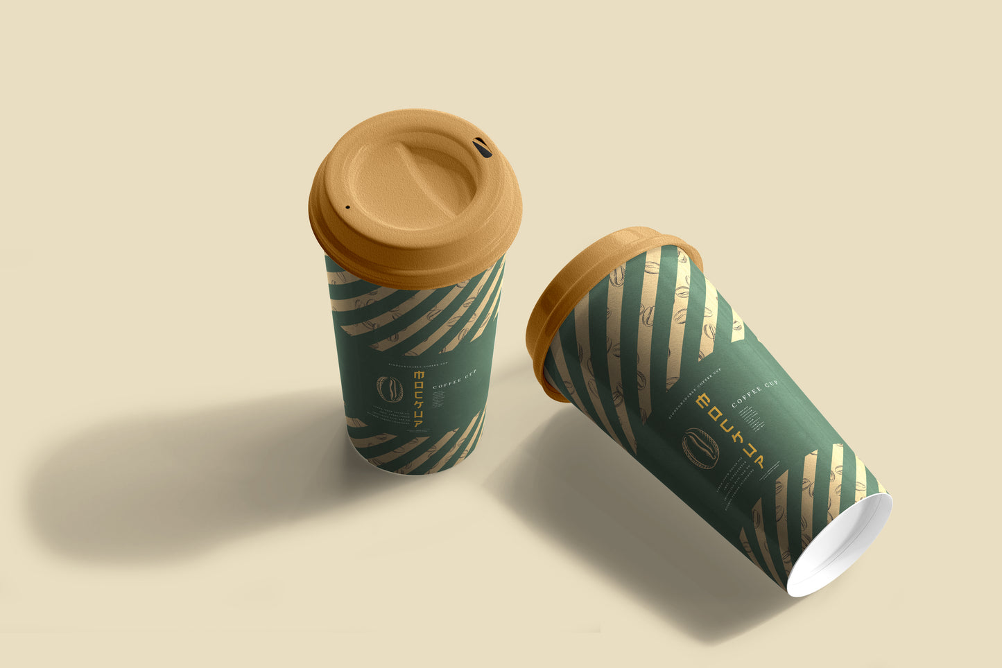 Biodegradable paper cup mockups