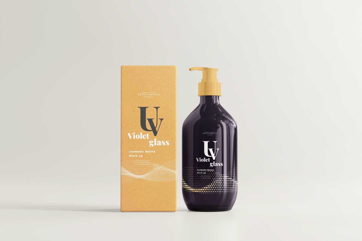 UV Glass Pump Bottle Mockups