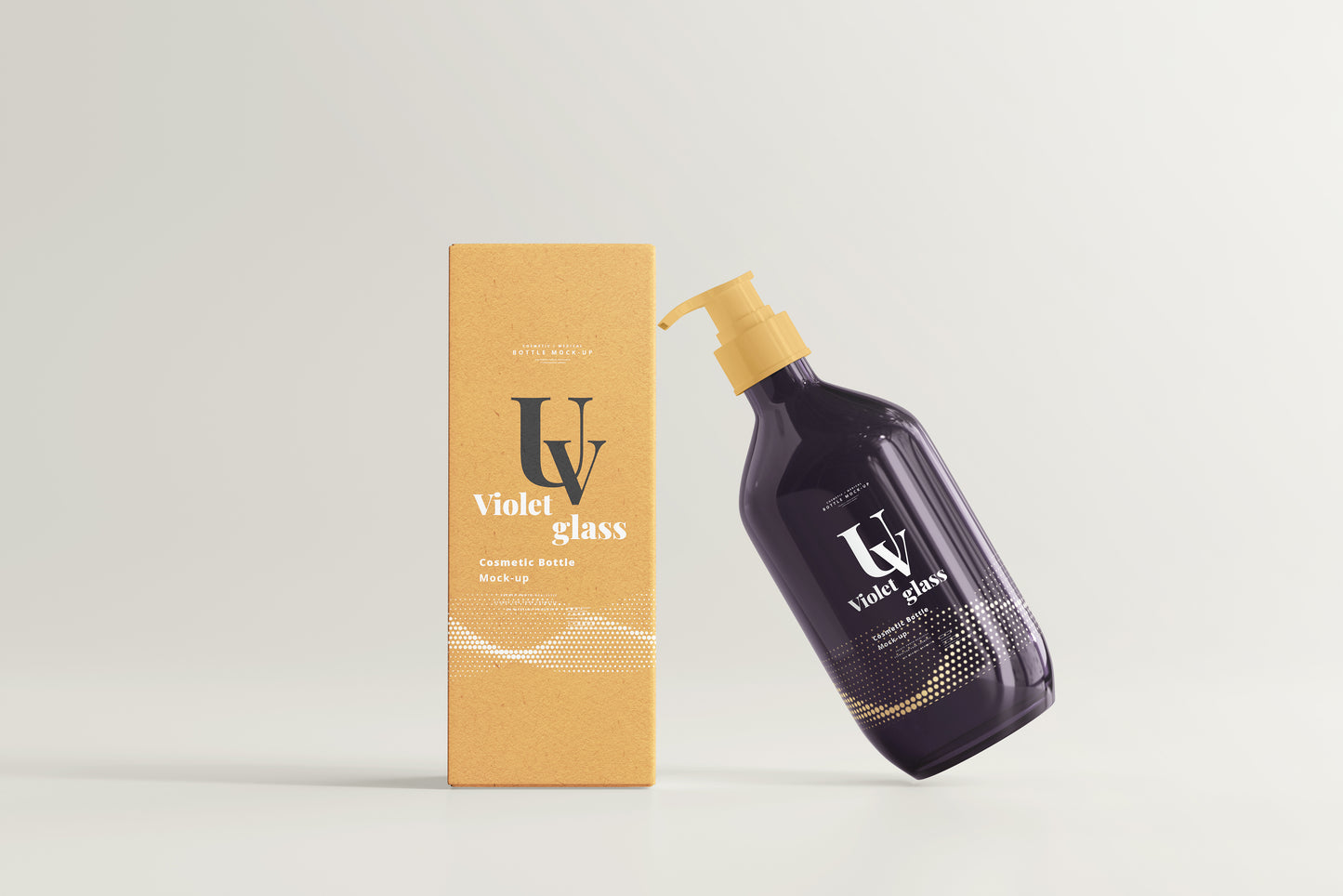 UV Glass Pump Bottle Mockups