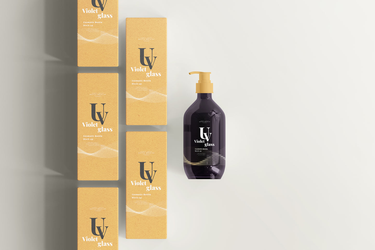 UV Glass Pump Bottle Mockups