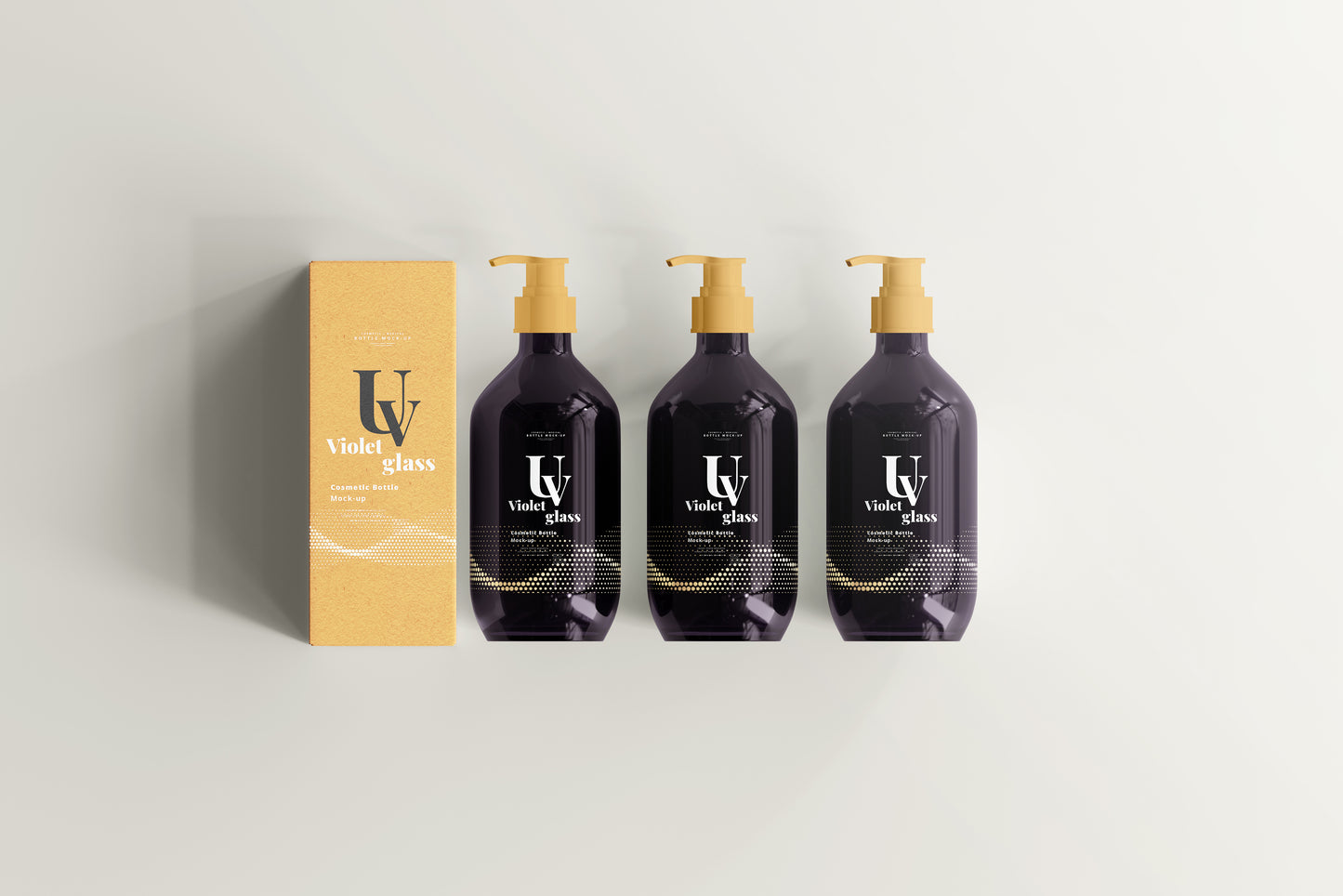 UV Glass Pump Bottle Mockups