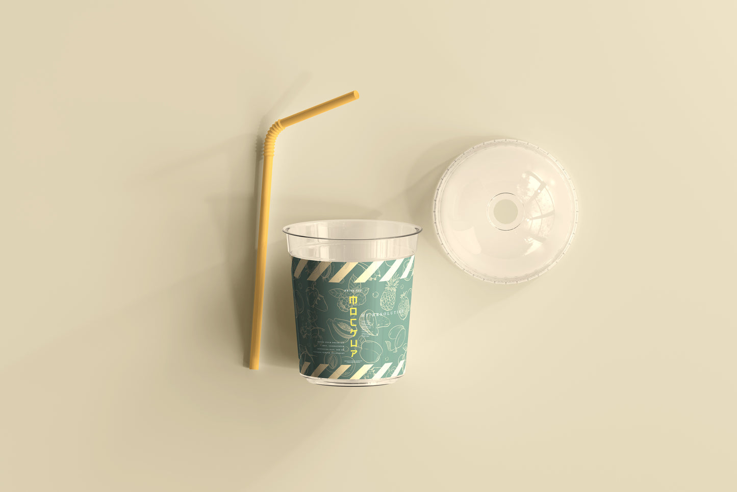Rounded Lid Small Plastic Cup Mockup